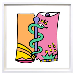 Der Äskulapstab im Stil der Pop Art von Rod Neer.